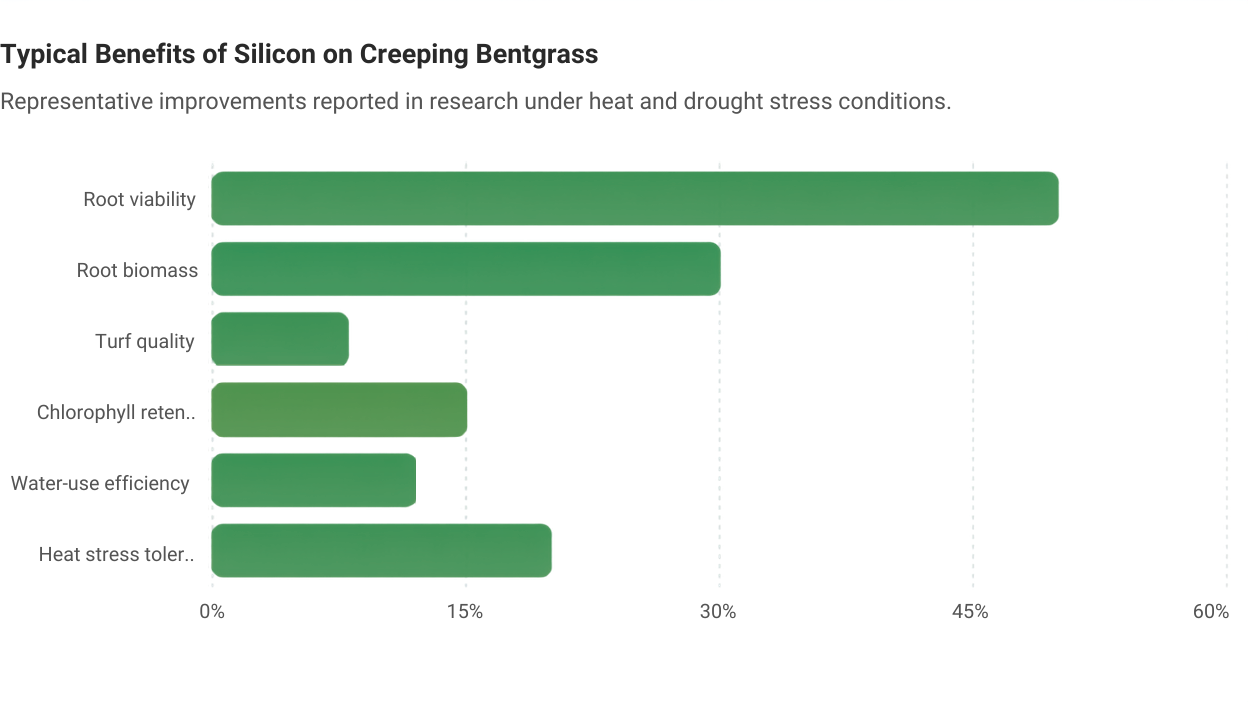 Chart of Typical Benefits of Silicon on Creeping Bentgrass