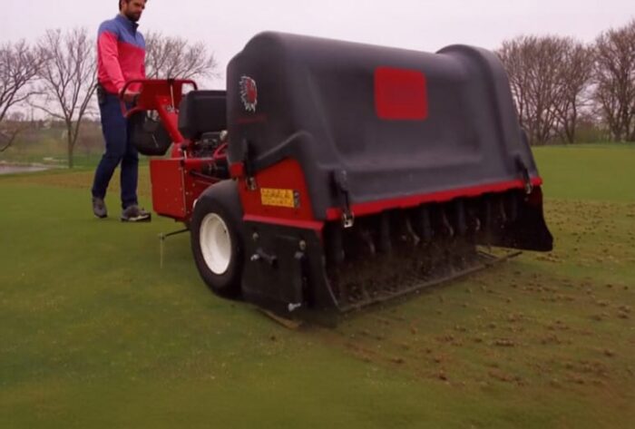 Aerating machine.